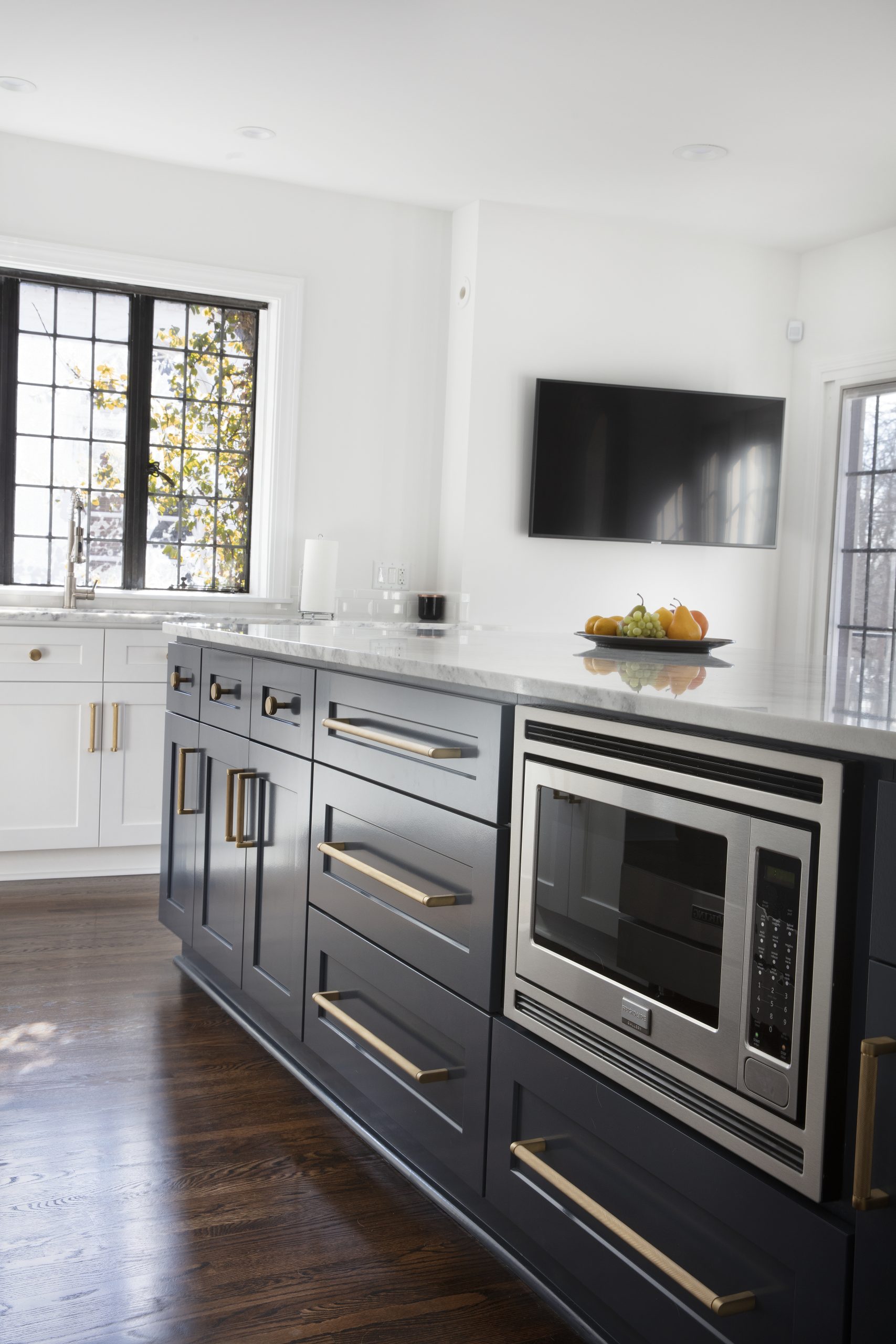 Newly renovated kitchen with smart appliances.